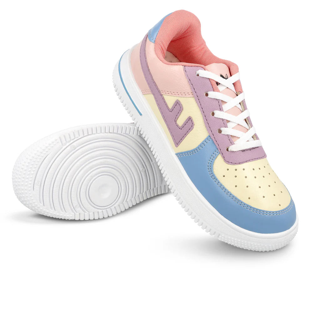 Modern Womens Lifestyle Yellow Peach Fashion Sneakers for Street Style and Casual Look