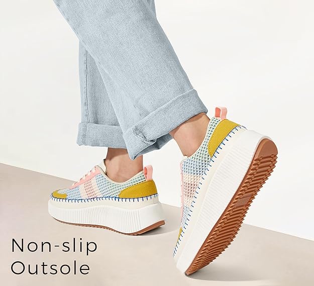 Modern Women’s Platform Sneakers Sparkly Rhinestone Accented Chunky Casual Shoes with Comfortable Fit for Daily Wear