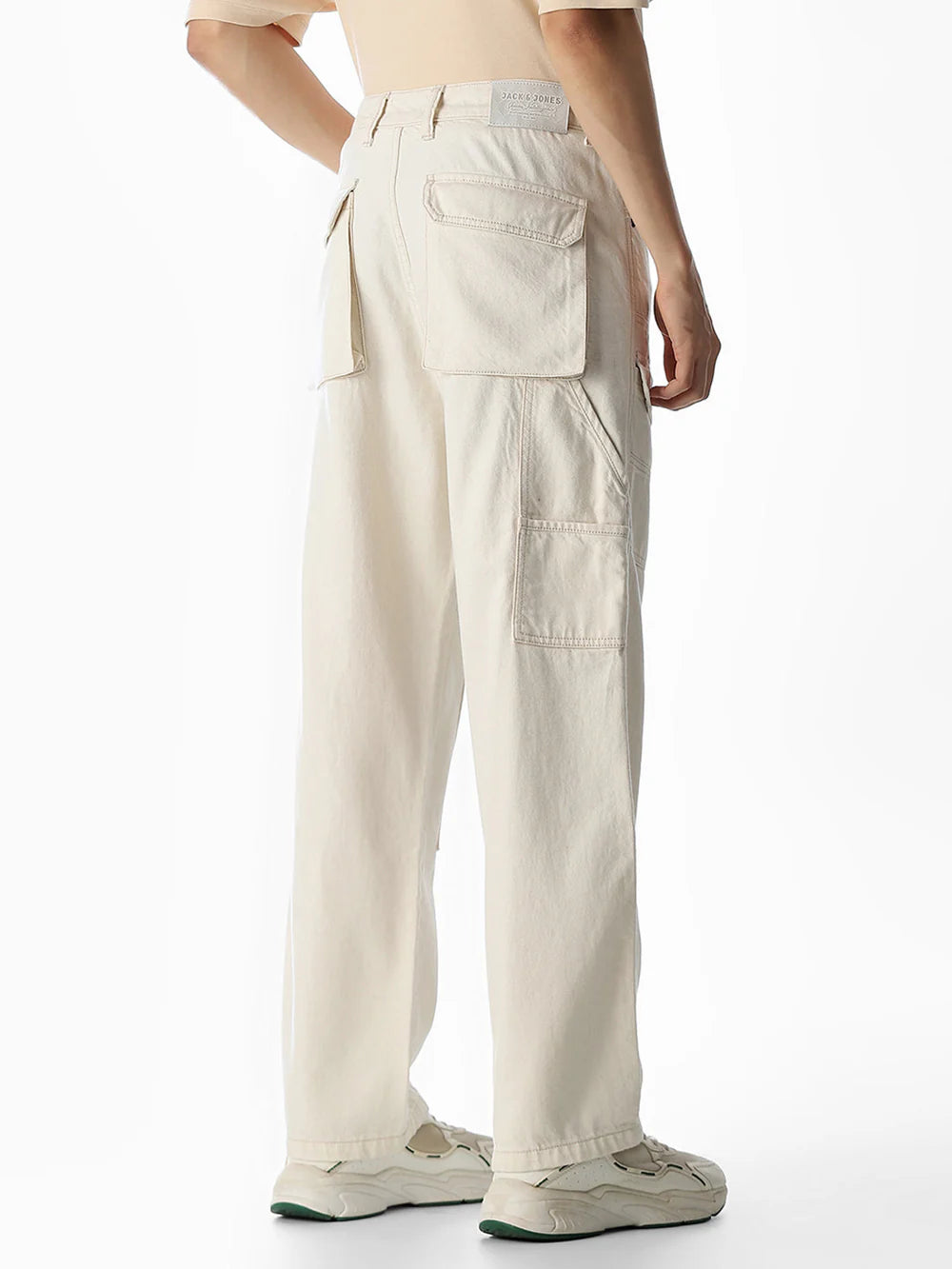 Fashionable High Rise Loose Fit Jeans for Men in Durable Cotton