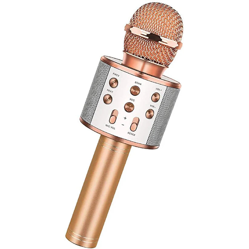 Wireless Bluetooth Handheld Condenser Microphone with Speaker for Karaoke Audio Recording