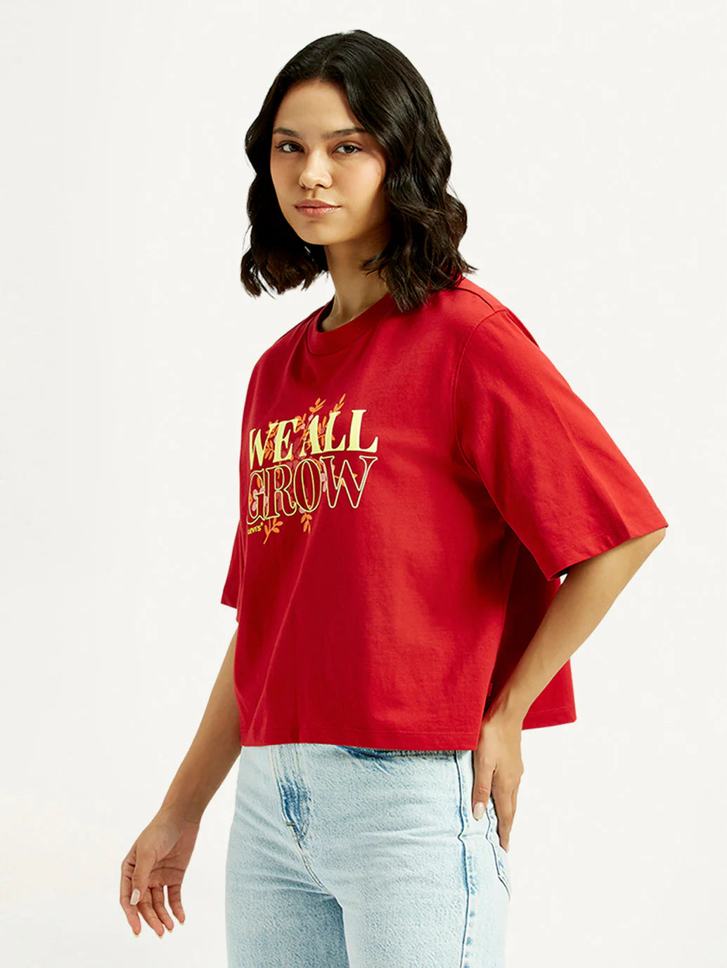 Minimalist Women’s Typographic Print T-shirt with Relaxed Comfortable Fit