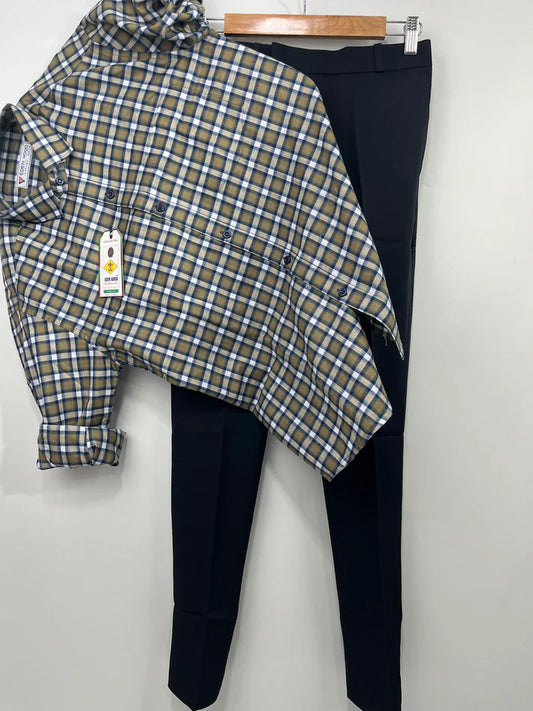 Premium Cotton Checked Shirt and Pant Outfit
