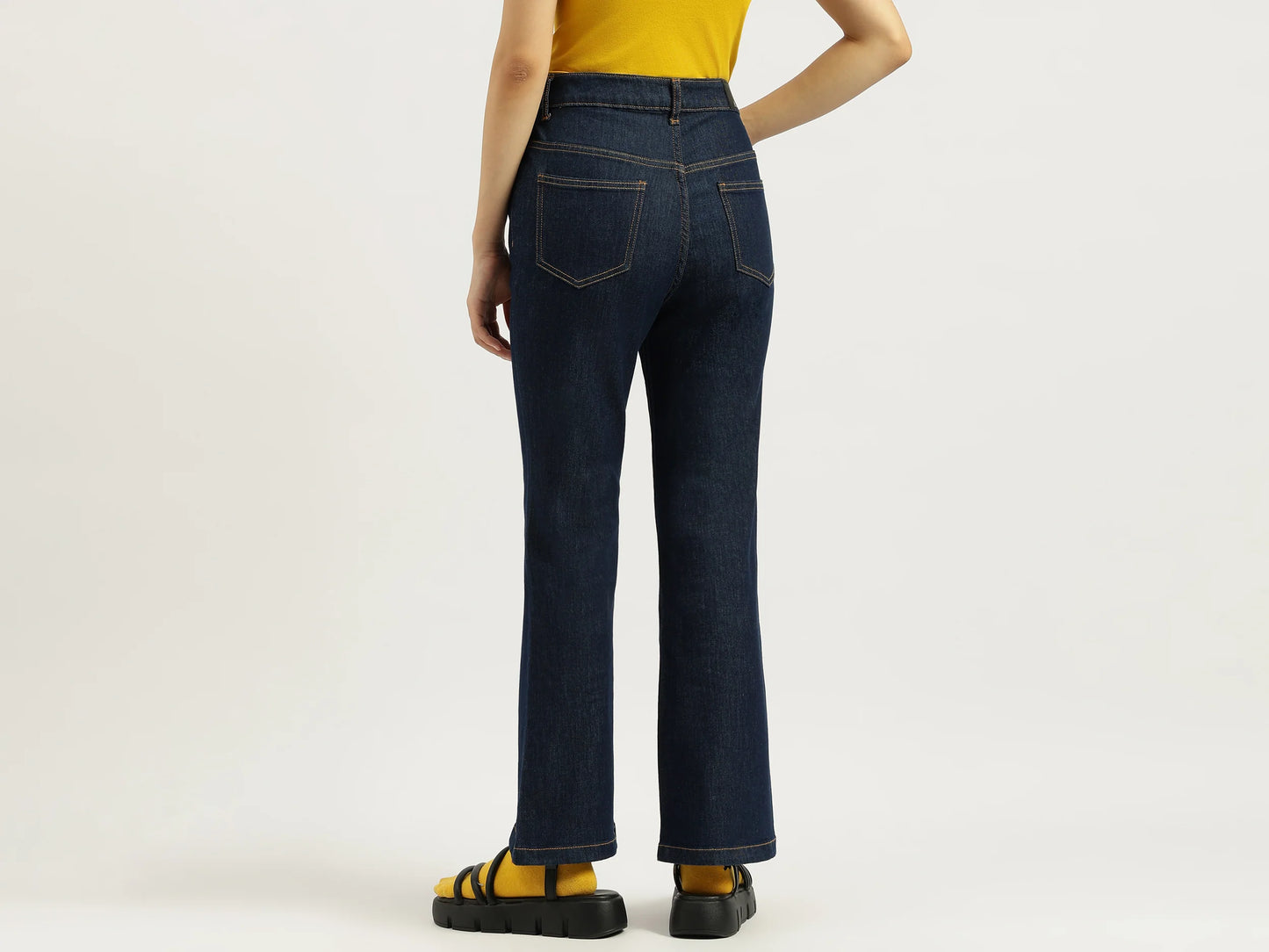 Solid Boot Leg Fit Denim Jeans for Women Lightweight Comfortable and Durable