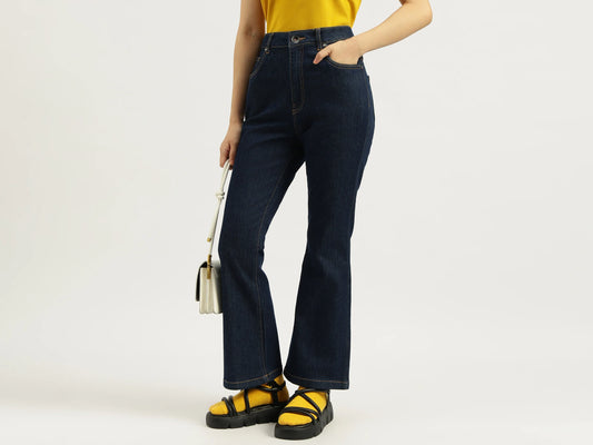 Solid Boot Leg Fit Denim Jeans for Women Lightweight Comfortable and Durable