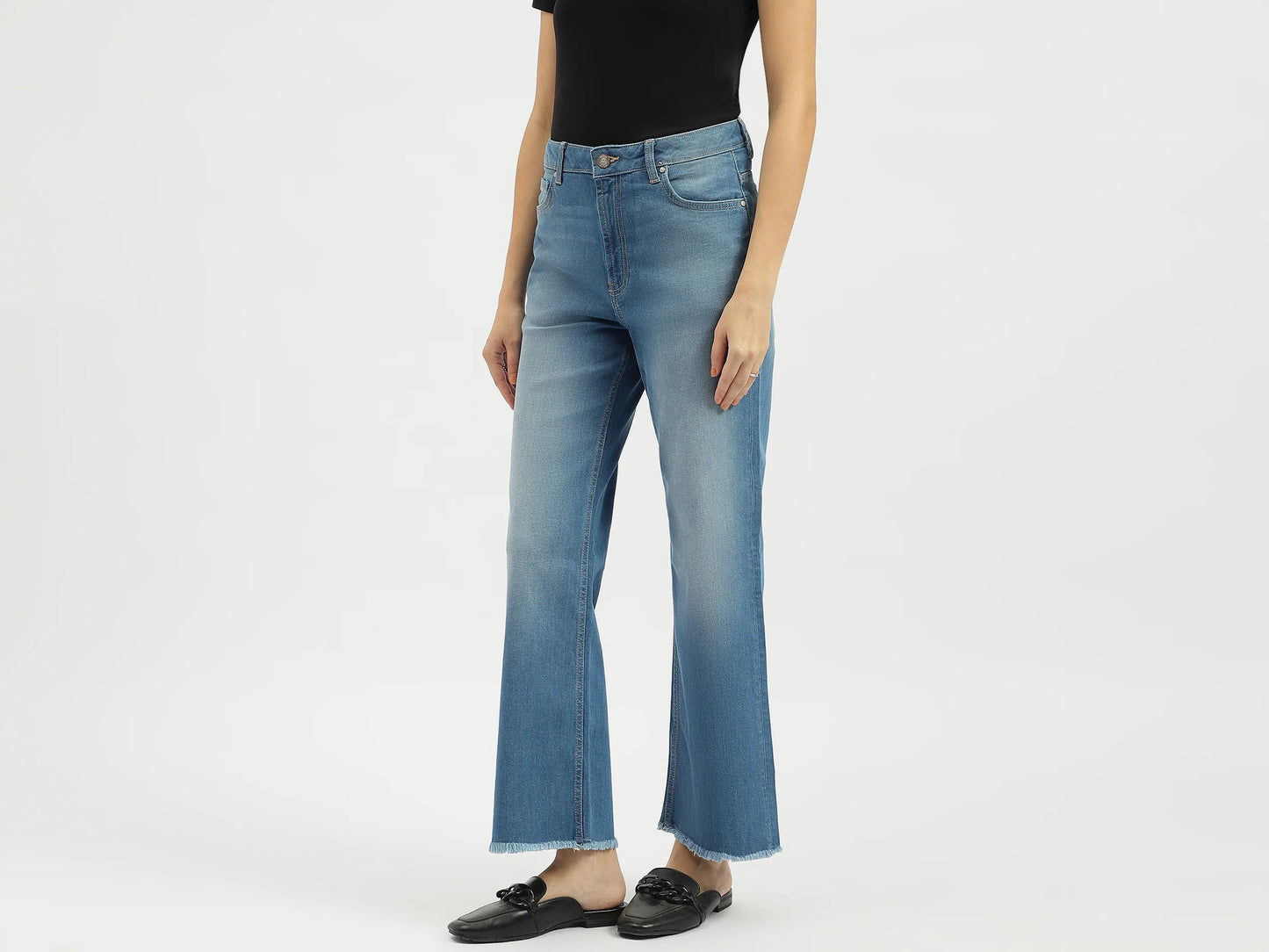 Solid Bootcut Fit Jeans for Women Comfortable Everyday Wear and Stylish Denim Look