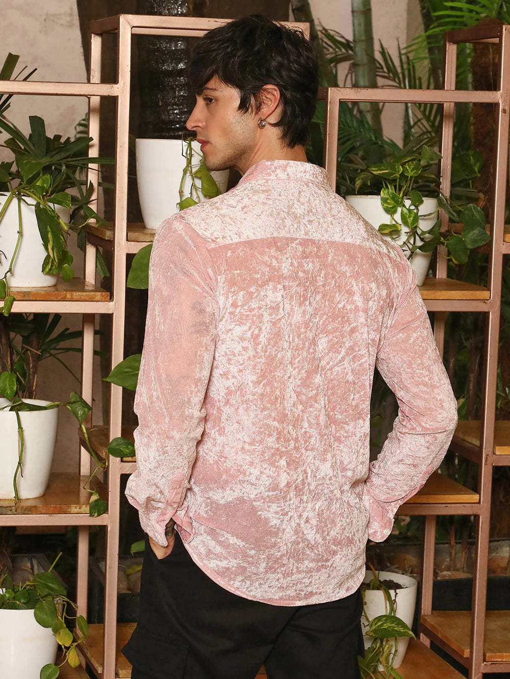 Premium Quality Solid Velvet Shirt for Men’s Formal and Party Wear