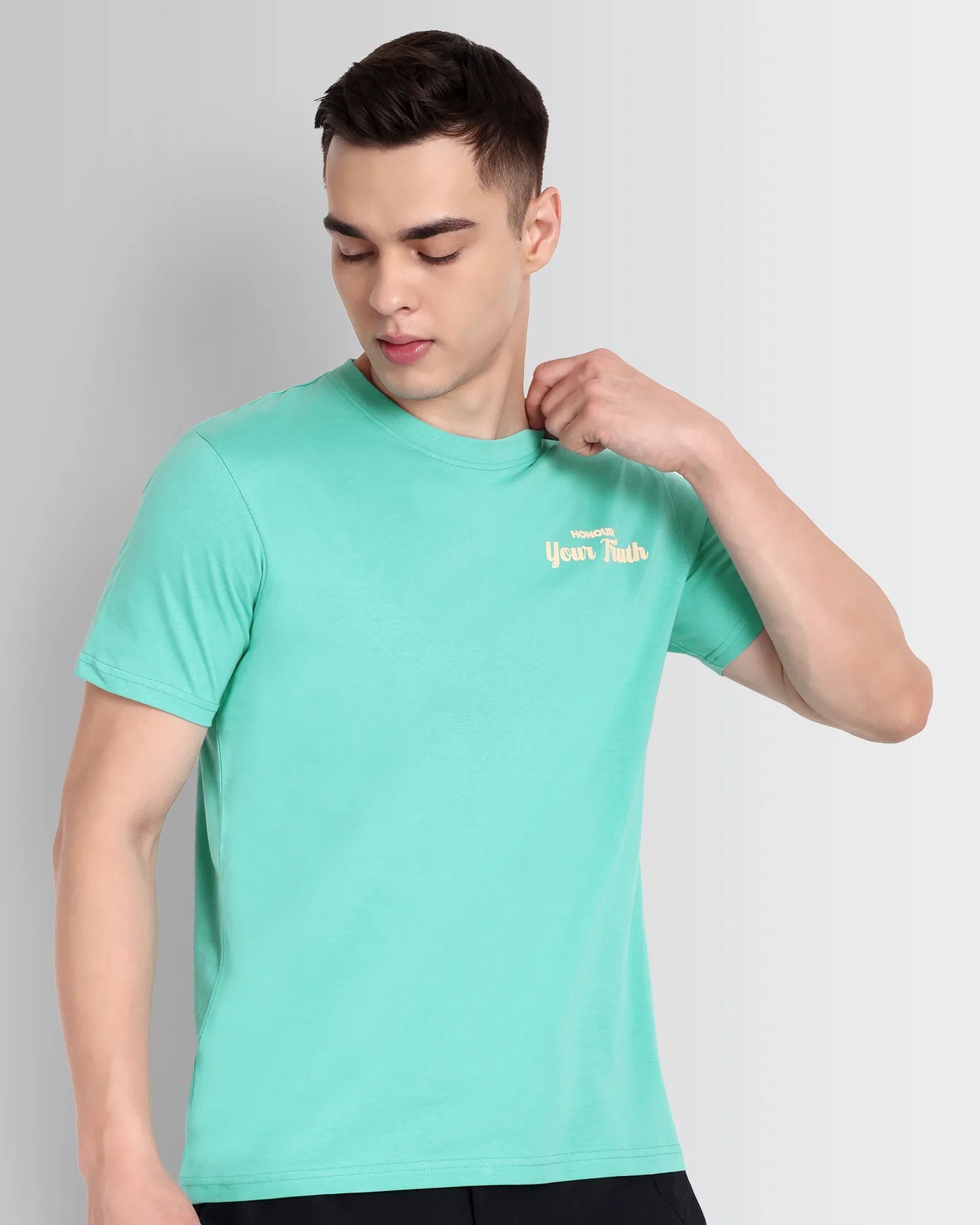 Men’s Graphic T-Shirt with Motivational Quote Mint Horizon