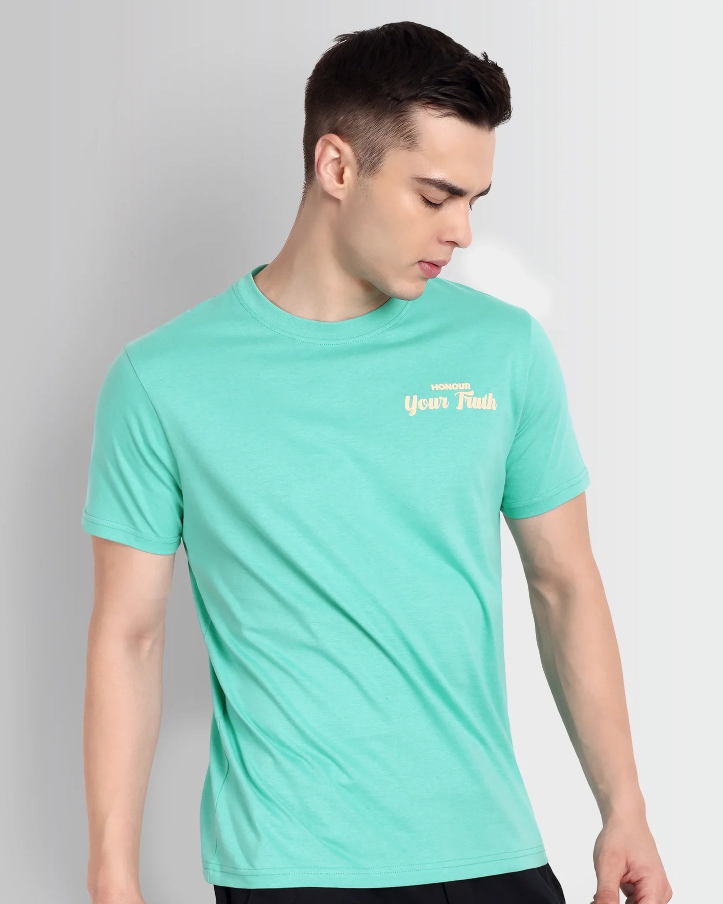 Men’s Graphic T-Shirt with Motivational Quote Mint Horizon