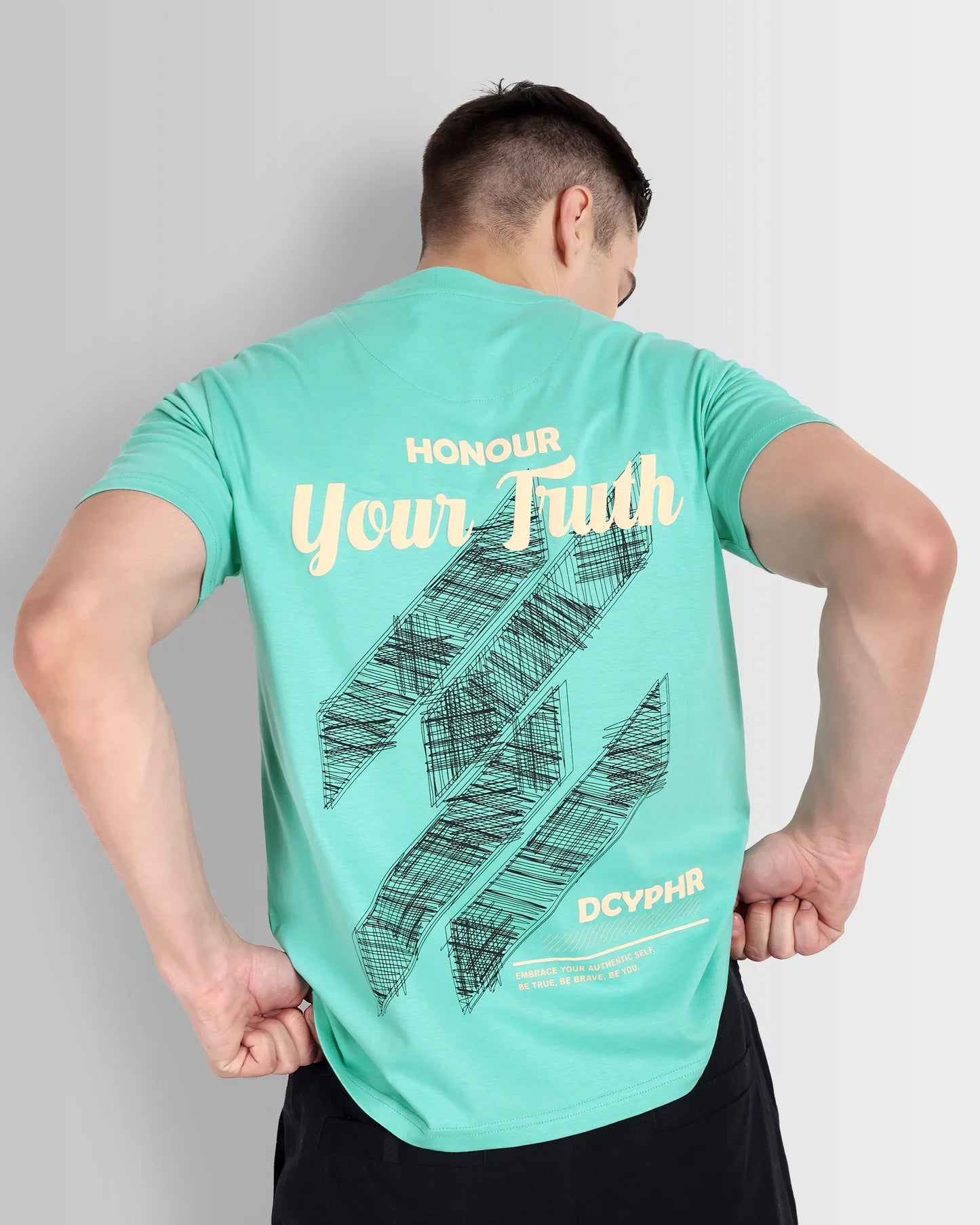 Men’s Graphic T-Shirt with Motivational Quote Mint Horizon