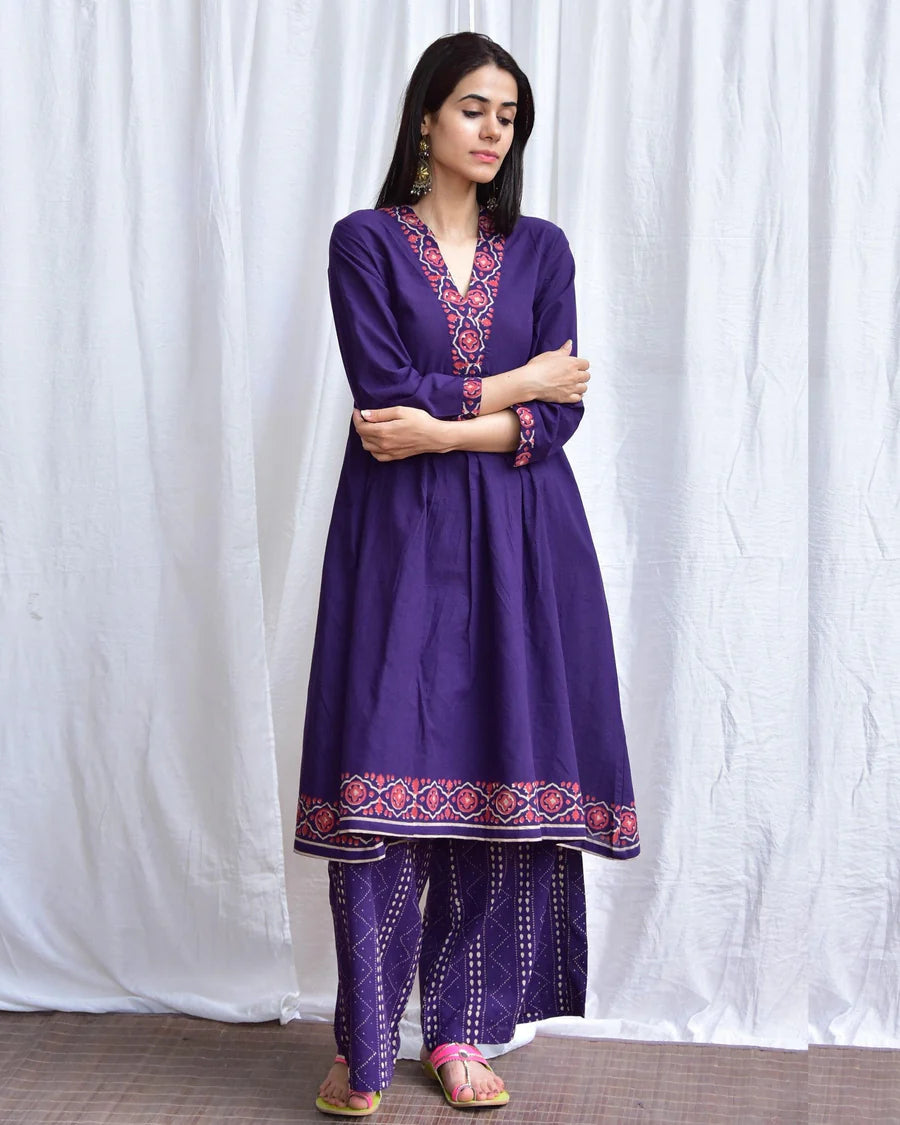 Neelam Cotton Kurta Set with Handblock Prints for Women Stylish and Trendy