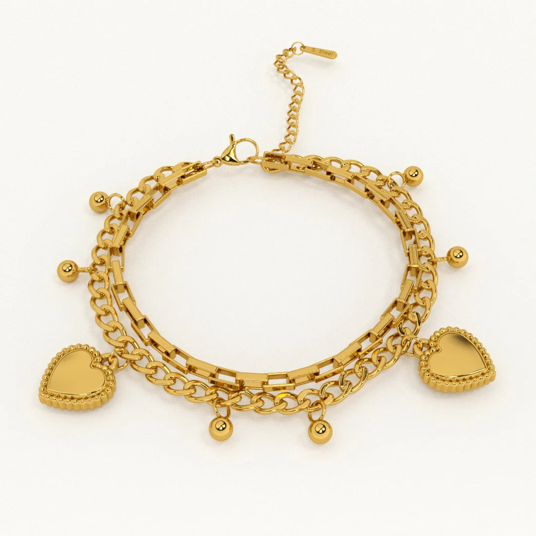 Lightweight Hearts All Over Bracelet Perfect for Layering with Other Jewelry