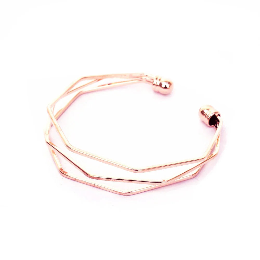 Elegant Women’s Hexagon Rose Gold Bracelet Minimalist and Stylish Jewelry Accessory