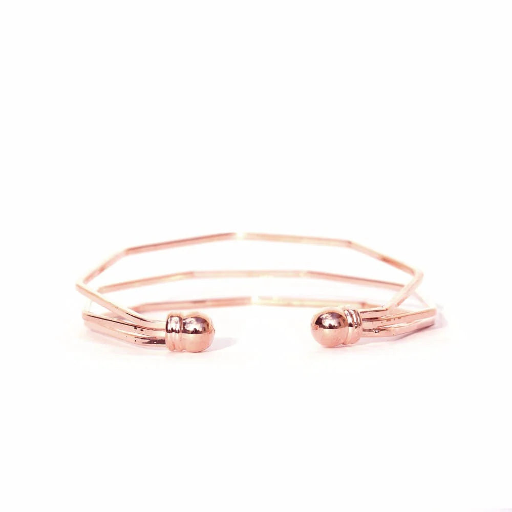 Elegant Women’s Hexagon Rose Gold Bracelet Minimalist and Stylish Jewelry Accessory