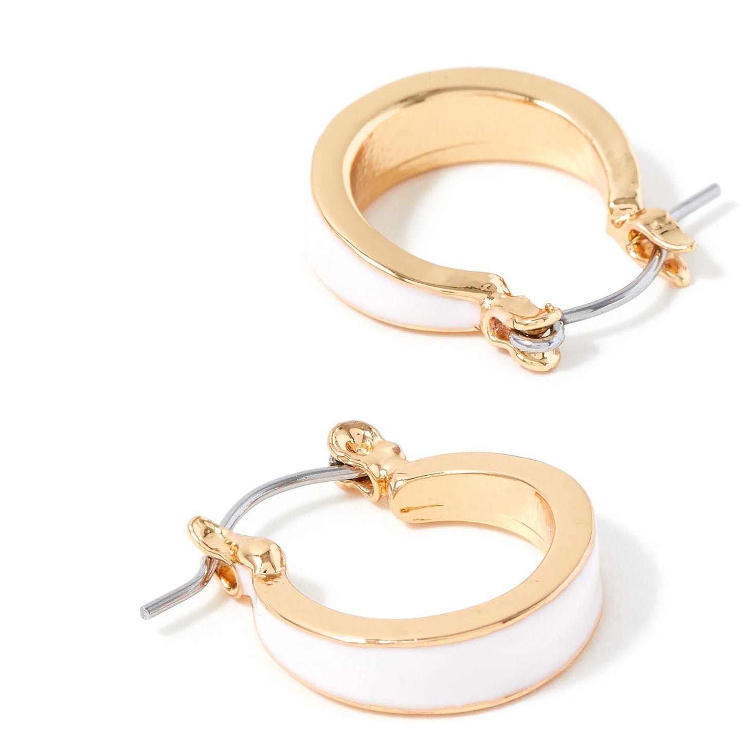 Contemporary Pastel Hoop Earrings with Sleek Enamel Design
