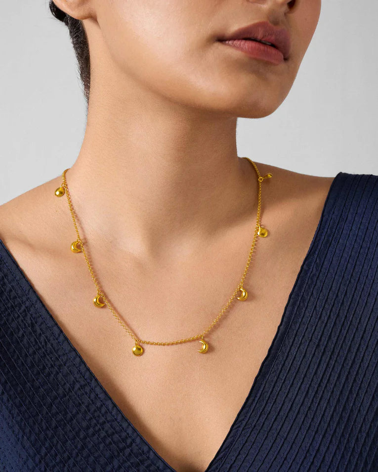 Minimalist Moondust Necklace in Gold Elegant and Comfortable Jewelry Accessory