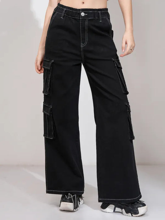 Trendy Women’s Black Straight Fit Stretchable Jeans for Office Casual and Weekend Wear