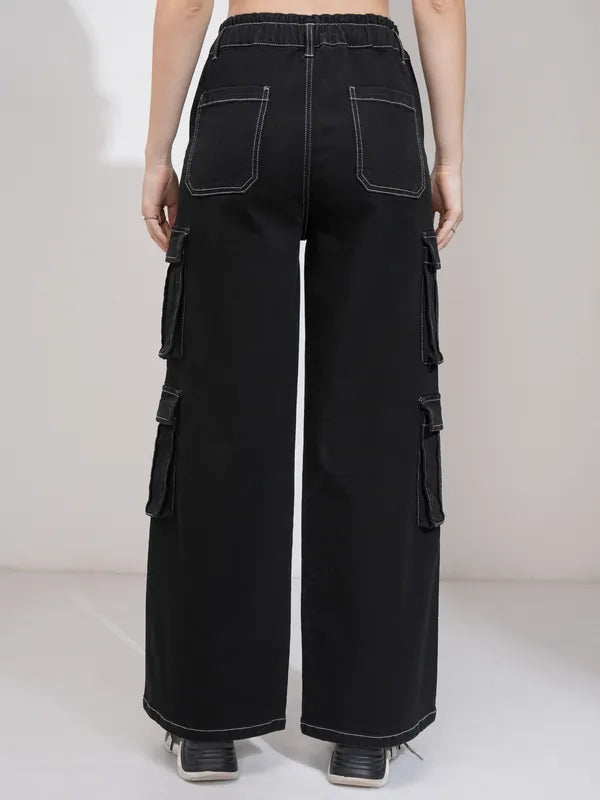 Trendy Women’s Black Straight Fit Stretchable Jeans for Office Casual and Weekend Wear