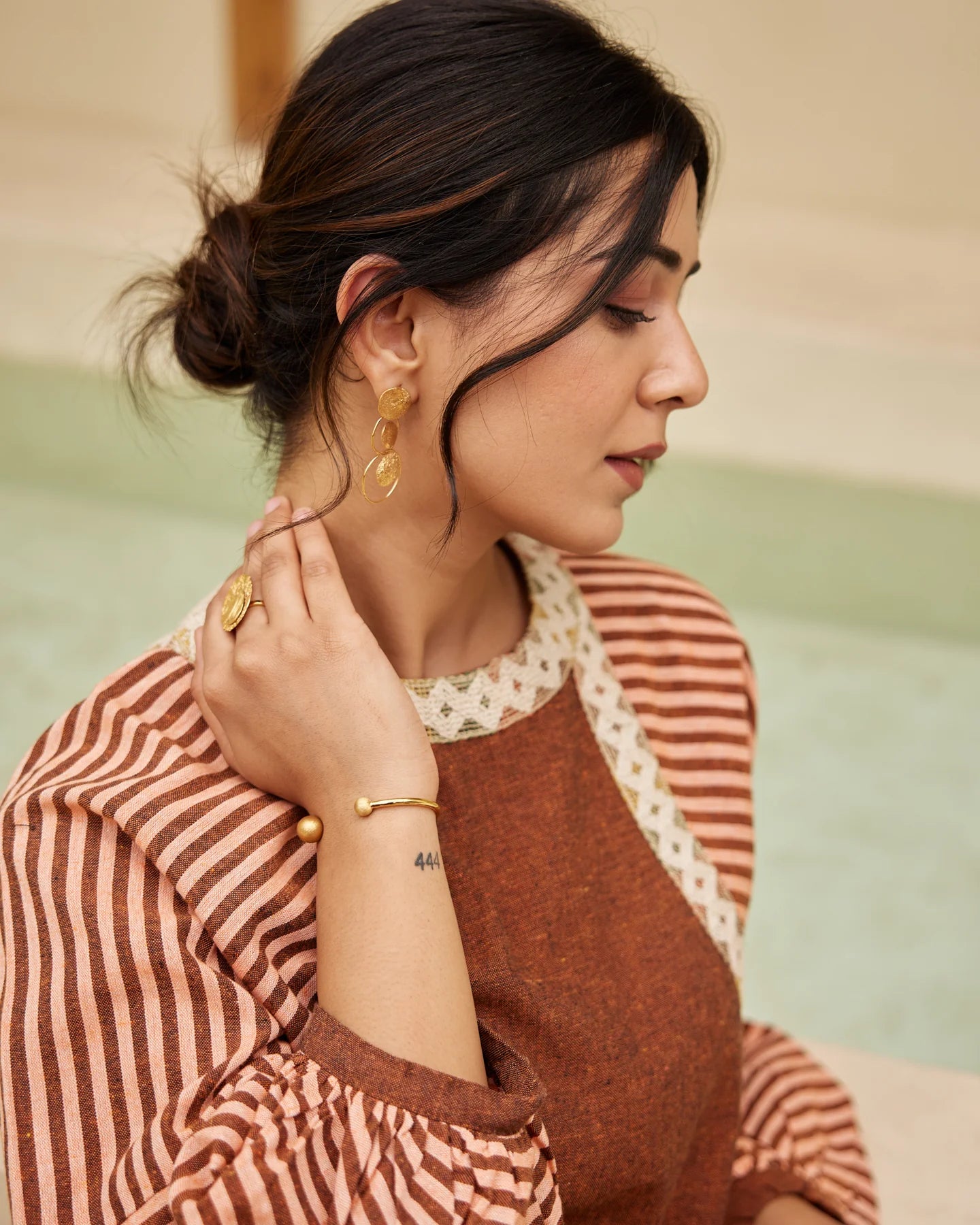 Trendy Women’s Lace & Stripe Western Dress