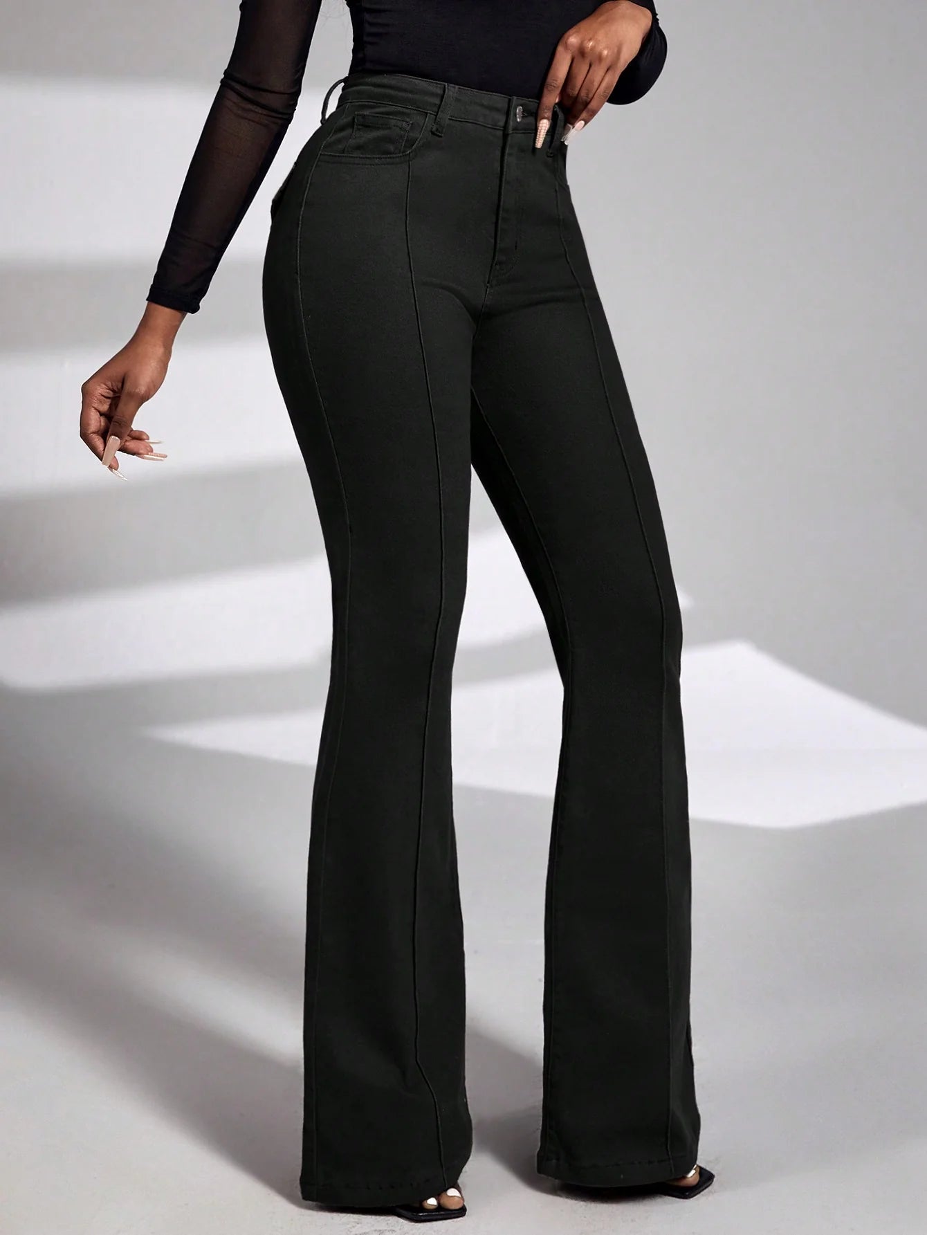 Stylish Women’s Black Affair Flare Jeans Perfect for Street Style and Casual Outings