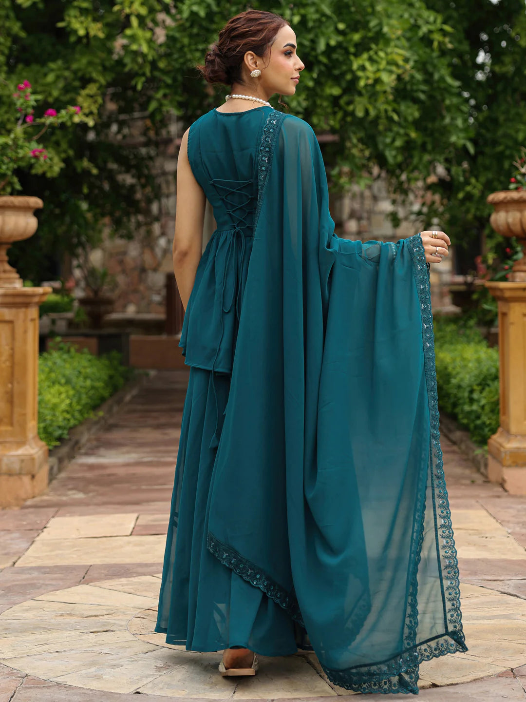 Trendy Women’s Peplum Short Kurta Skirt Set Stylish Comfortable and Ideal for Holiday and Party Outings