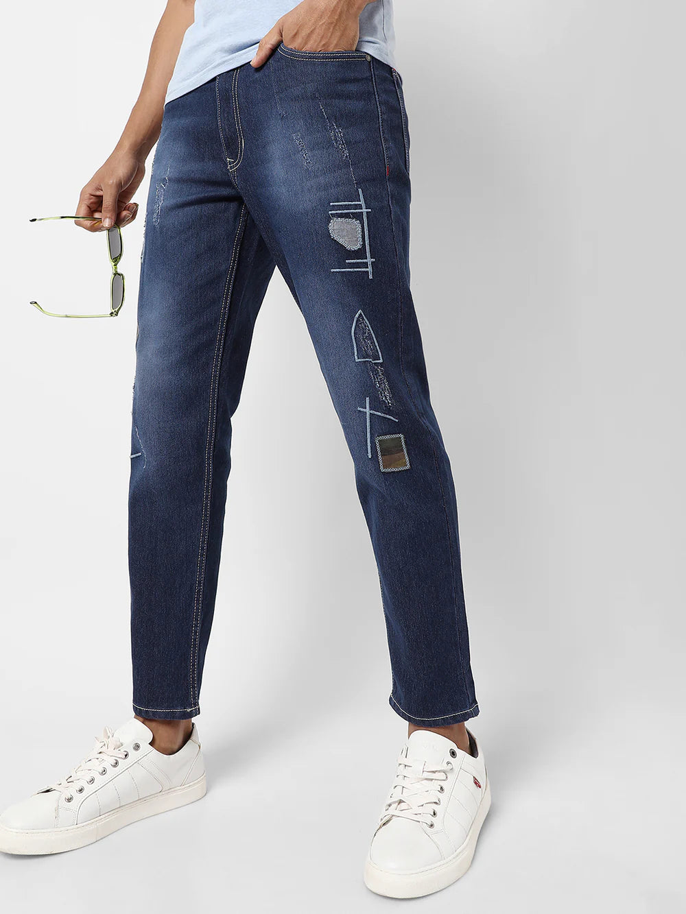 Fashionable Embroidered Denim Jeans for Men Everyday Outfits