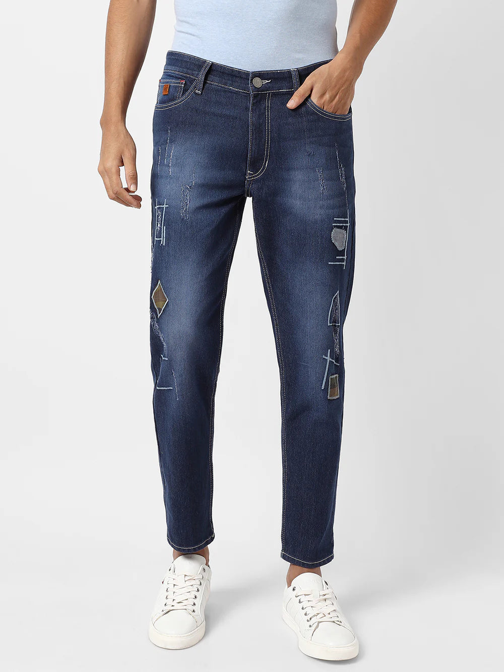 Fashionable Embroidered Denim Jeans for Men Everyday Outfits