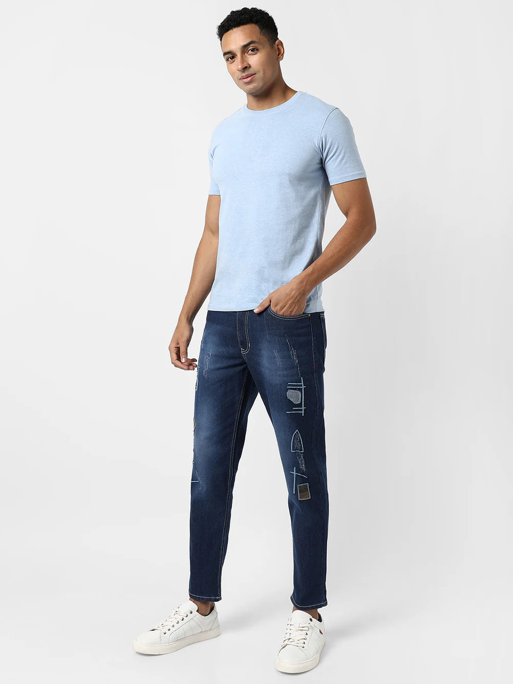 Fashionable Embroidered Denim Jeans for Men Everyday Outfits
