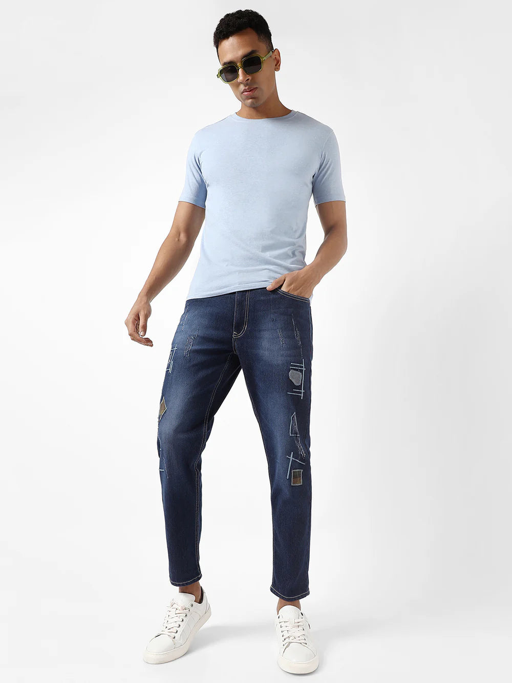 Fashionable Embroidered Denim Jeans for Men Everyday Outfits