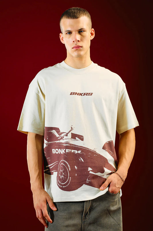 Oversized Slipstream T-Shirt for Men with Relaxed Round Neck and Soft Cotton