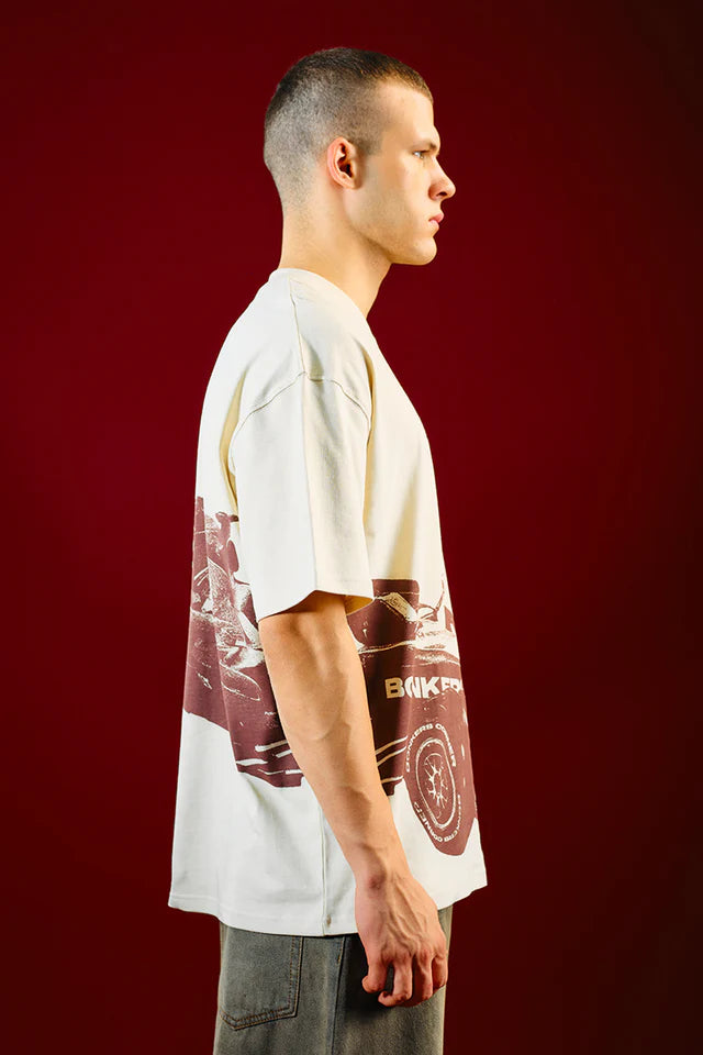 Oversized Slipstream T-Shirt for Men with Relaxed Round Neck and Soft Cotton