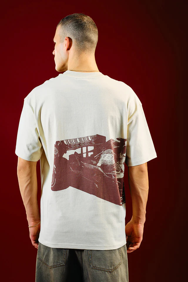 Oversized Slipstream T-Shirt for Men with Relaxed Round Neck and Soft Cotton