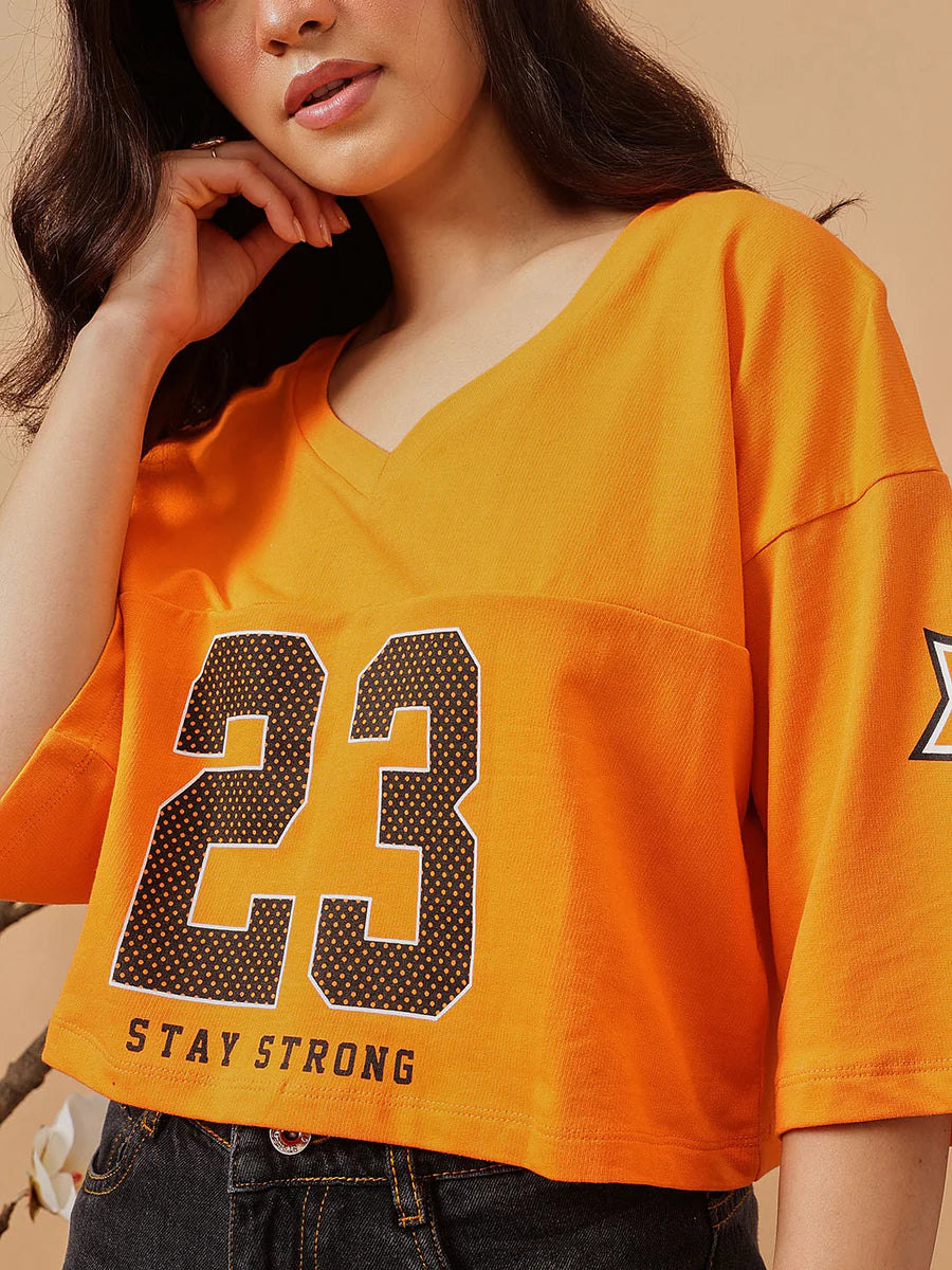 Comfortable Printed V-Neck Oversized T-Shirt for Women