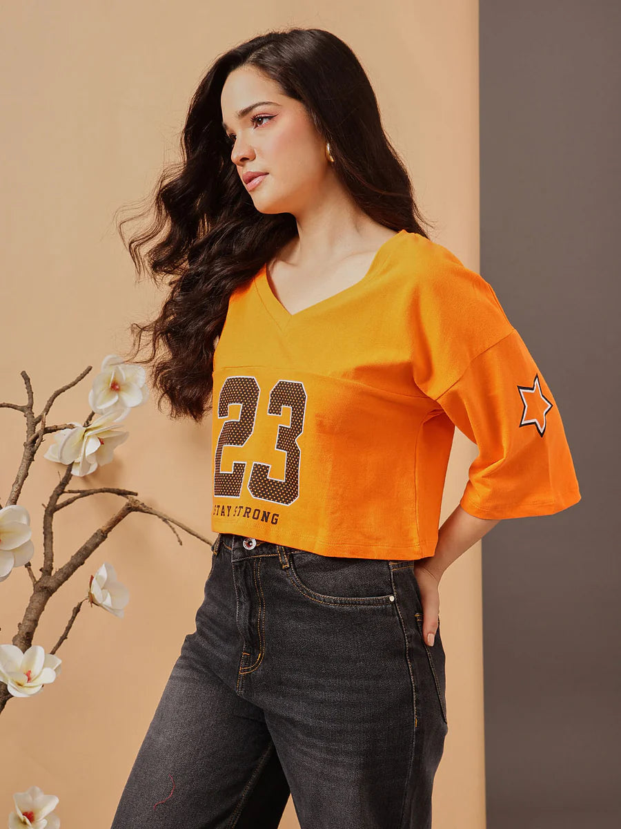 Comfortable Printed V-Neck Oversized T-Shirt for Women