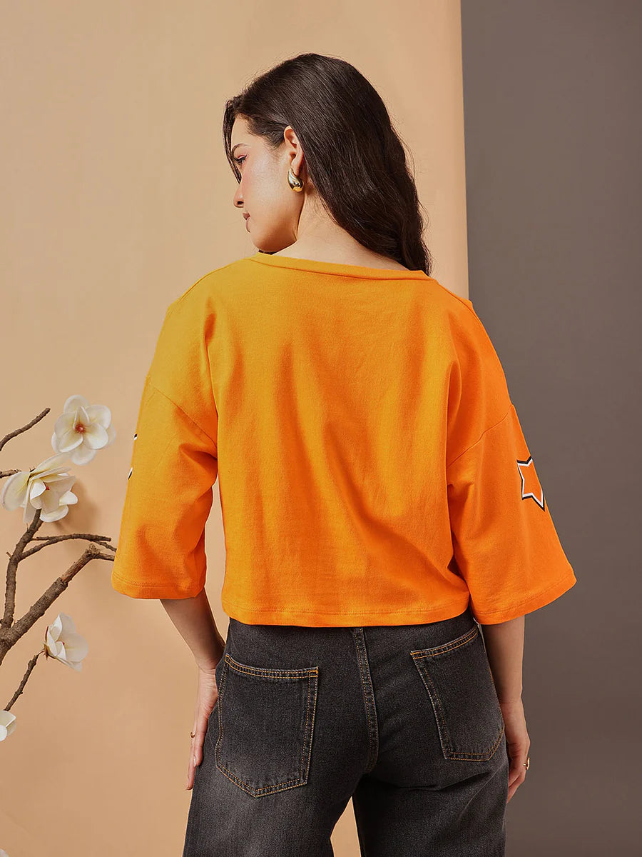 Comfortable Printed V-Neck Oversized T-Shirt for Women