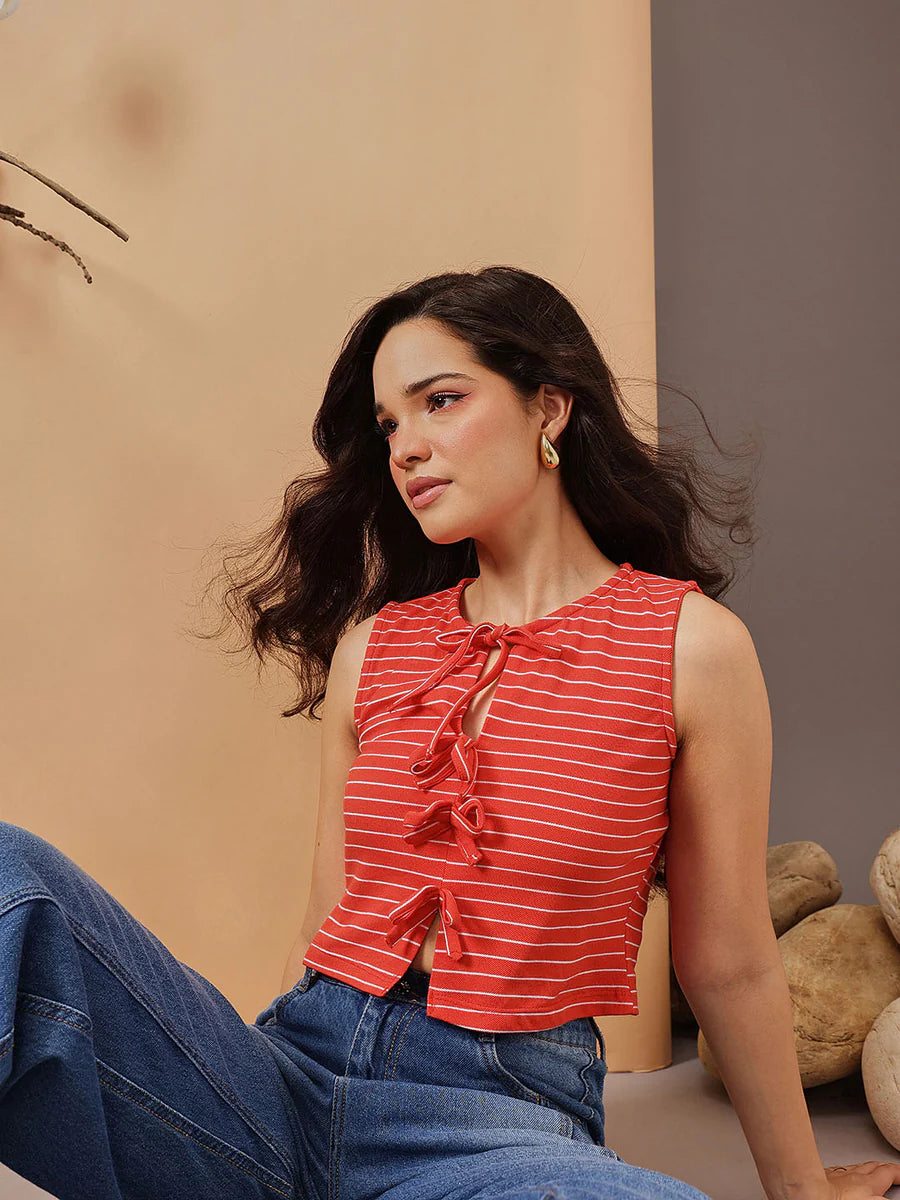 Fashionable Bow Accent Casual Top for Women