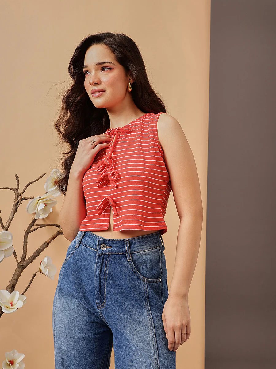 Fashionable Bow Accent Casual Top for Women