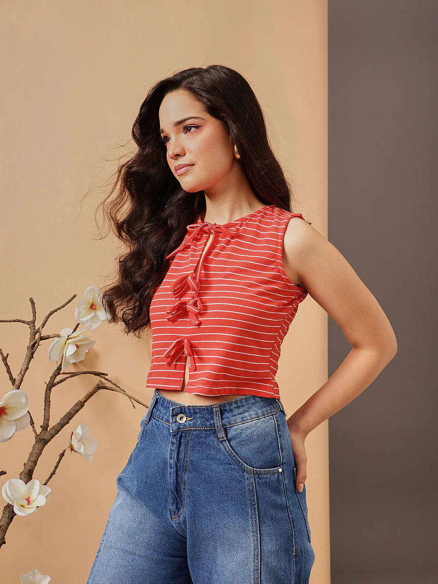 Fashionable Bow Accent Casual Top for Women