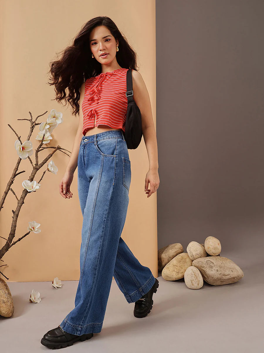 Fashionable Bow Accent Casual Top for Women