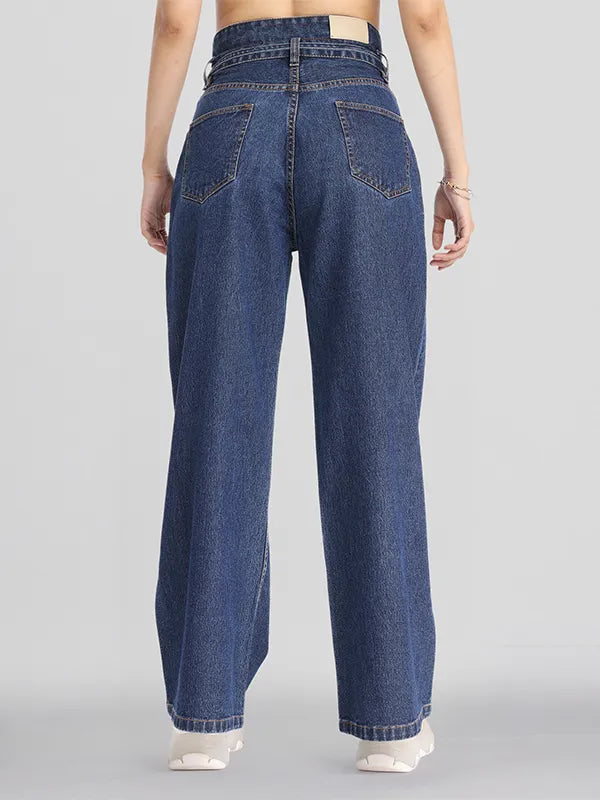 Stylish Women’s Blue Flared Stretchable Jeans for Office Casual and Weekend Wear