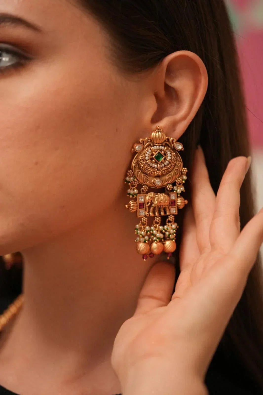 Stunning Long Gold Haar Set Traditional Jewelry for Women Ideal for Ceremonies