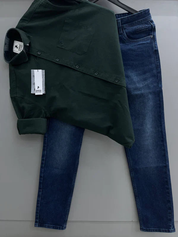 Classic Oxford Shirt with Denim Jeans Stylish Outfit for Men’s Casual Fashion