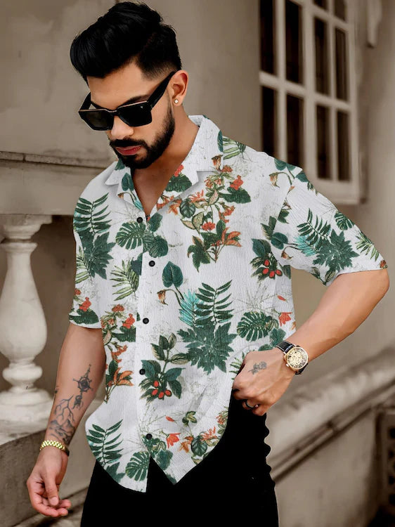 Casual Men’s Half Sleeve Shirt Lightweight Comfort Fit Perfect for Beach Trips Holiday Outings and Daily Wear