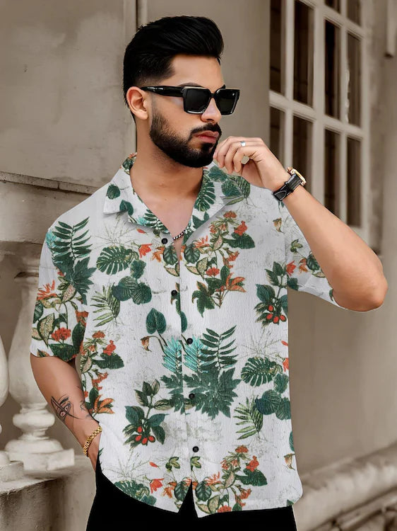 Casual Men’s Half Sleeve Shirt Lightweight Comfort Fit Perfect for Beach Trips Holiday Outings and Daily Wear