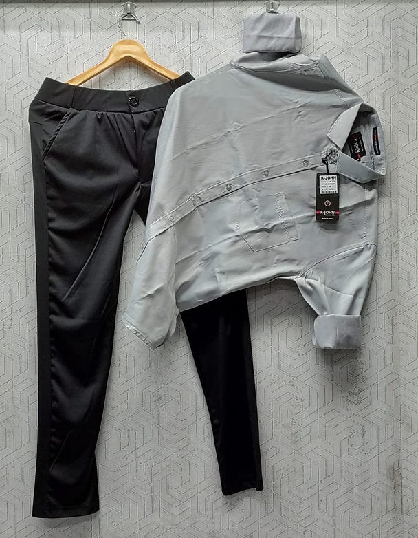 Stylish Shirt and Trouser Set for Men Comfortable Two-Piece Outfit for Casual and Formal Wear