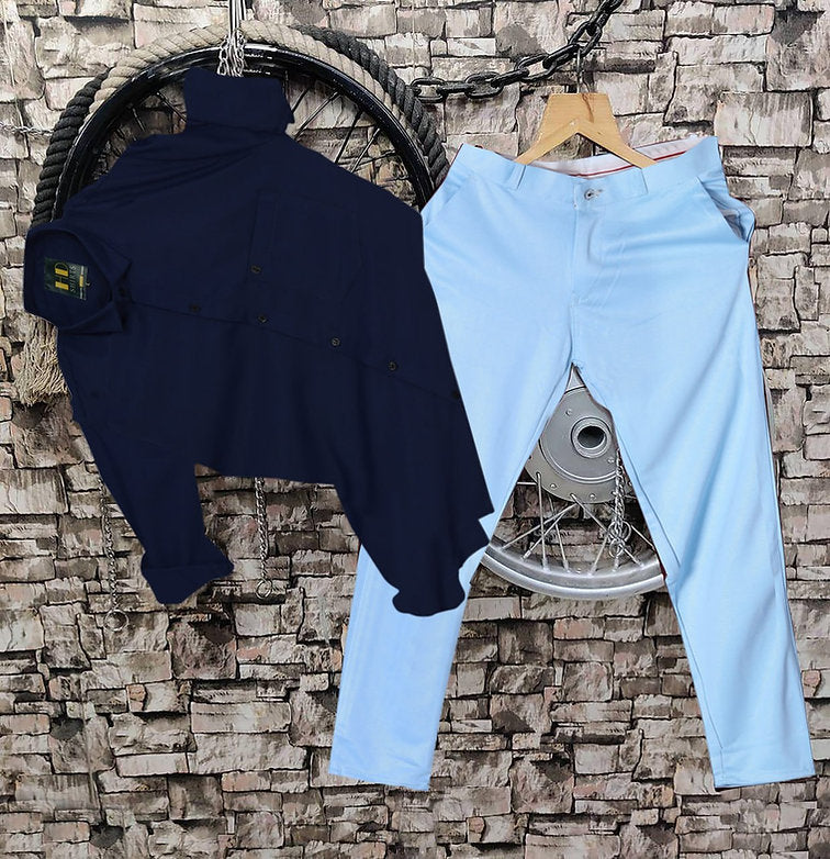 Men’s Stylish Shirt and Trouser Two-Piece Set Comfortable Casual Wear
