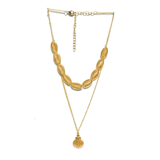 Fashionable Sea Shell Layer Necklace for Casual and Party Wear