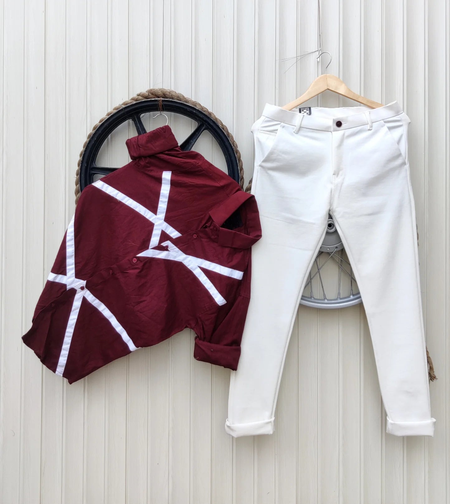 Two-Piece Men’s Outfit Denim Jeans and Shirt