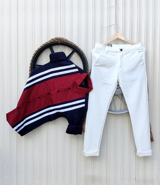 Relaxed Fit Jeans and Shirt Set for Men Two-Piece Combo